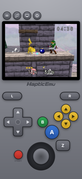 Super Smash Bros on N64 with authentic yellow C-buttons and analog stick layout